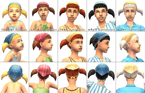 Mod The Sims - Nightlife Toddler Bonnet Hair for All Ages