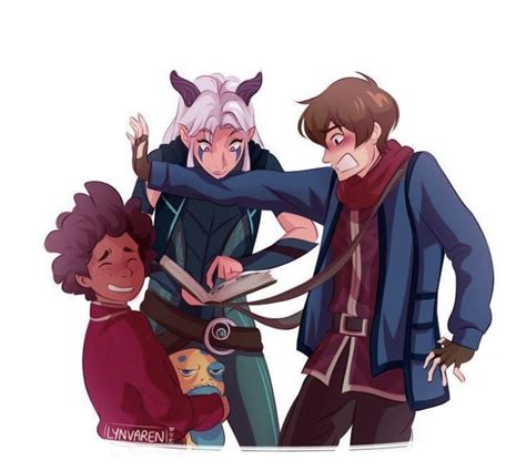 Ezran, Rayla, Callum, and Bait drawing by Lynvaren : r/TheDragonPrince