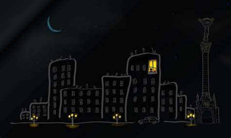 City Background Black And White Cartoon