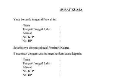 Tag: Format Surat Kuasa - Contoh Format Surat Kuasa, Materi Belajar Bahasa Indonesia - Tribun ...