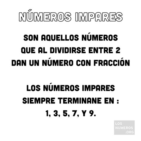 Cuales Son Los Numeros Impares