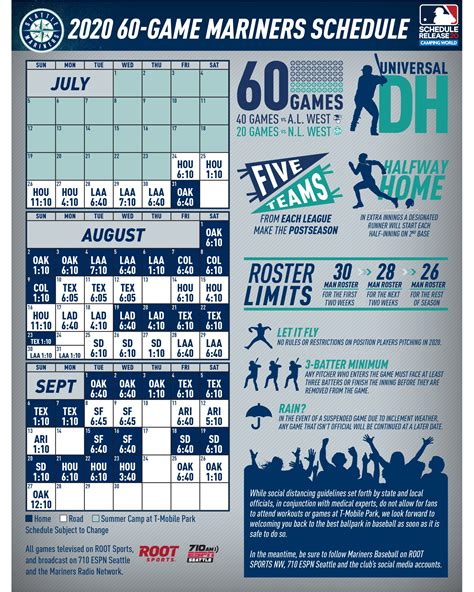 Printable Schedule | Seattle Mariners