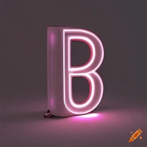 3d illuminated letter b in semi-darkness on Craiyon