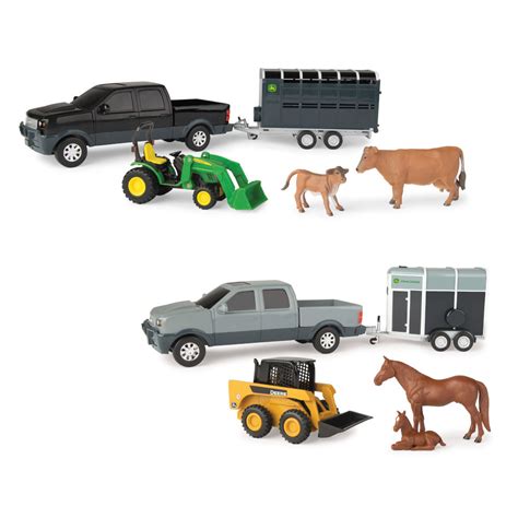 1:32 JD Pickup & Livestock trailer set asst. | Midland Tractors Shop Online