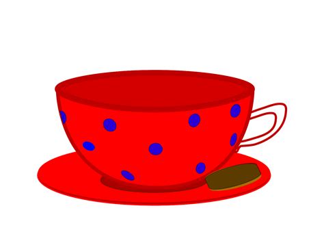 Red Cup, Saucer, Blue Polka Dots Clip Art at Clker.com - vector clip art online, royalty free ...