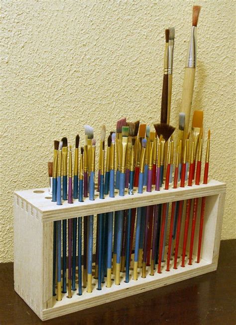 Soporte de madera pincel para pinceles de arte | Etsy in 2020 | Craft storage organization ...