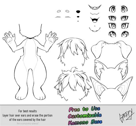 Kemono Fursuit Base Drawing