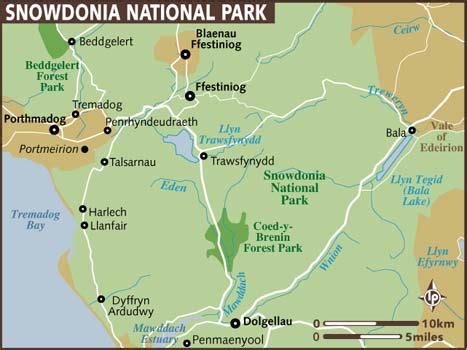 Map of Snowdonia National Park