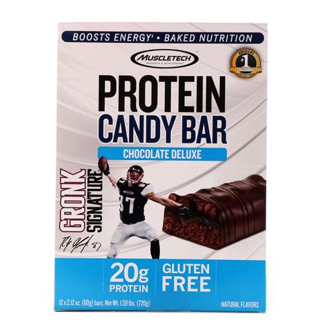 Muscletech, Protein Candy Bar, Chocolate Deluxe, 12 Bars, 2.12 oz (60 g ...