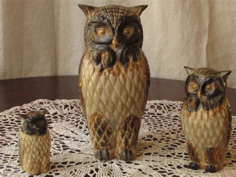 3 Matching Vintage Otigari OMC Ceramic Owl Figurines | Etsy | Ceramic ...
