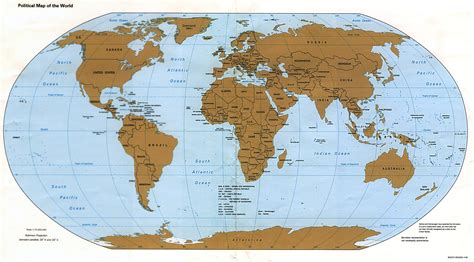 1Up Travel - World Map [Political Map] April 1995 (588K)