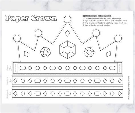 Printable Crown Template - Make Your Own Paper Crown Craft Fit For A King or Queen! - Messy ...