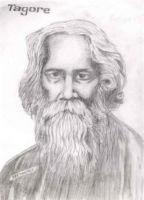 Rabindranath Tagore Sketch at PaintingValley.com | Explore collection of Rabindranath Tagore Sketch