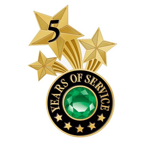 5 Years Of Service Triple Star Lapel Pin With Jewel Box | Positive Promotions