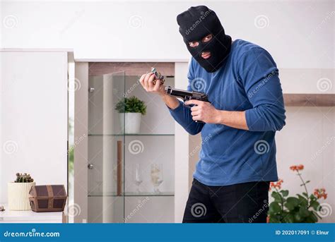 Male Robber Stealing Valuable Things from the House Stock Image - Image of gold, house: 202017091