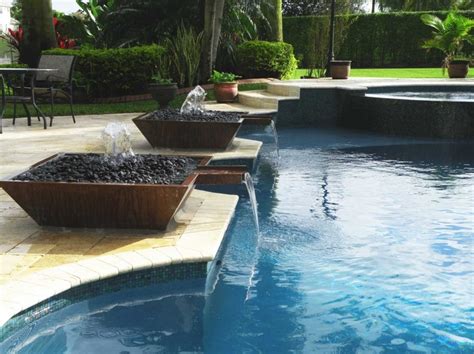 outdoor swimming pool water fountain design ideas | Pool Area | Pinterest | Swimming pool water ...