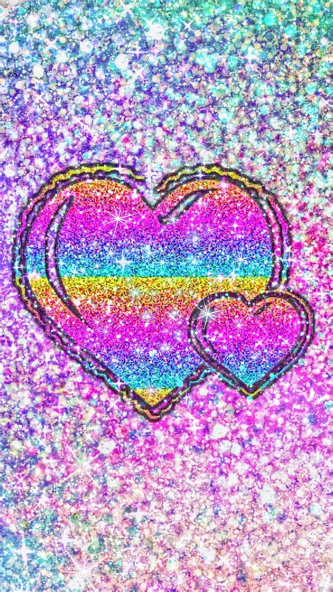 Rainbow Glittery Hearts, made by me #patterns #colorful #glitter # ...