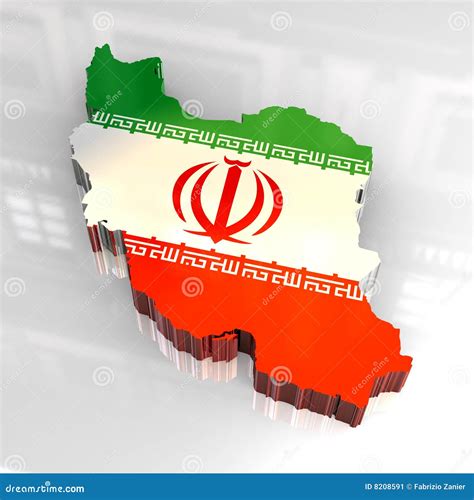 3d flag map of Iran stock illustration. Image of country - 8208591