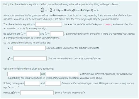 Using the characteristic equation method, solve the | Chegg.com