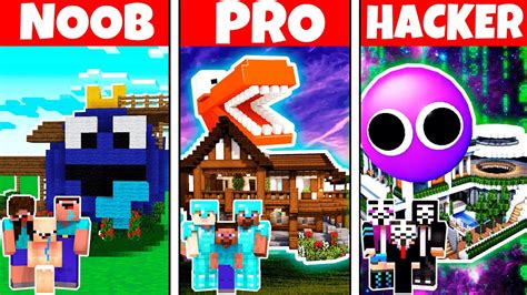 Minecraft RAINBOW FRIENDS HOUSE BUILD CHALLENGE - Minecraft Battle: NOOB vs PRO vs HACKER ...