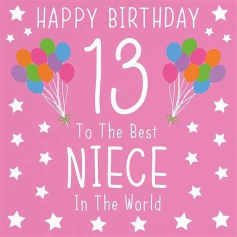 Niece 13th Birthday Card Happy Birthday 13 to the Best | Etsy UK