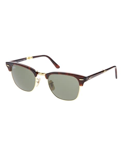 Ray-ban Foldable Clubmaster Sunglasses in Brown | Lyst