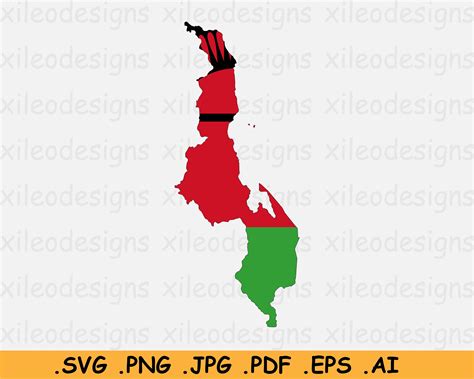 Malawi Map Flag SVG Malawian SVG Cricut Cut File Country - Etsy UK