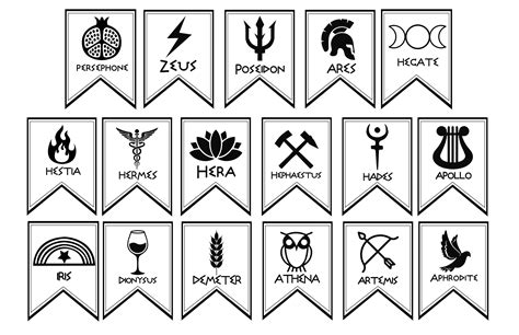 Greek Gods Symbols Banner big version/Percy Jackson | Etsy