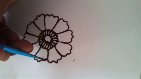 Simple henna flower tutorial - YouTube