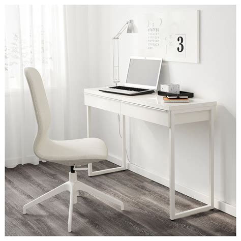 BESTÅ BURS Desk, high gloss white, 471/4x153/4" - IKEA | Ikea white desk, Ikea desk, Home office ...