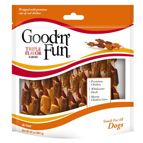 Good 'n' Fun Triple Flavor Kabobs Rawhide Dog Chews, 24 oz. (36 Count ...