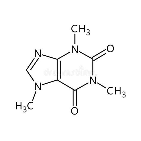 Caffeine Chemical Molecular Structural Formula Stock Illustration ...