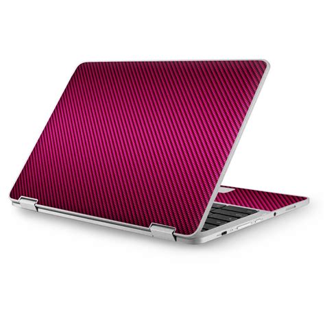 Skin Vinyl Sticker Cover Decal for Asus Chromebook 12.5 Laptop Notebook -Pink,black carbon fiber ...