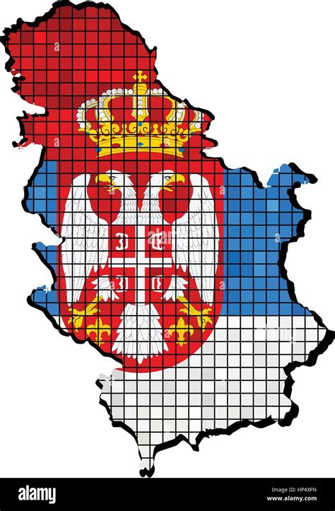 Serbia map with flag inside - Illustration, The national flag & map of ...