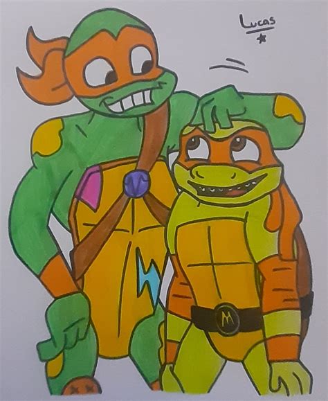 Rise of the TMNT/Mutant Mayhem: Mikey and Mikey by l21fanarts on DeviantArt