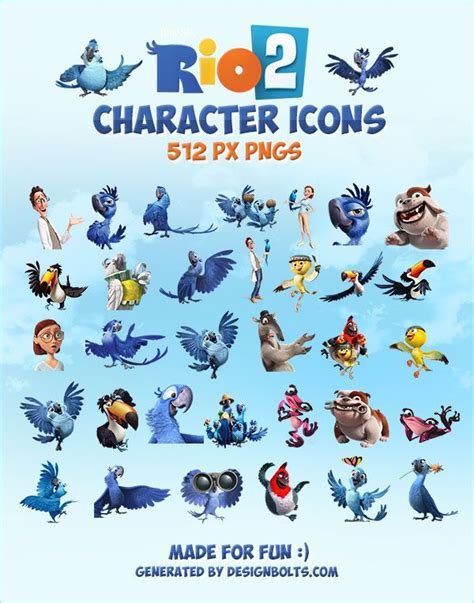 Rio 2 Movie Iconset (33 icons) | DesignBolts | Imagenes de rio, Rio la pelicula, Dibujos ...