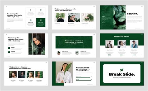 Leaf - Minimal Green Business PowerPoint Template for $17