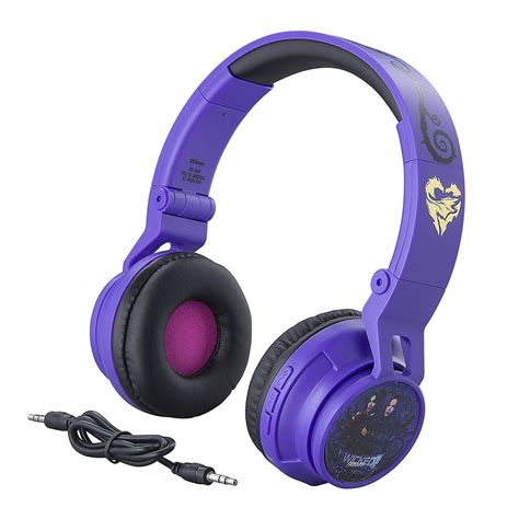 eKids Descendants Kids Bluetooth Headphones for Kids Wireless Rechargeable Foldable Bluetooth ...