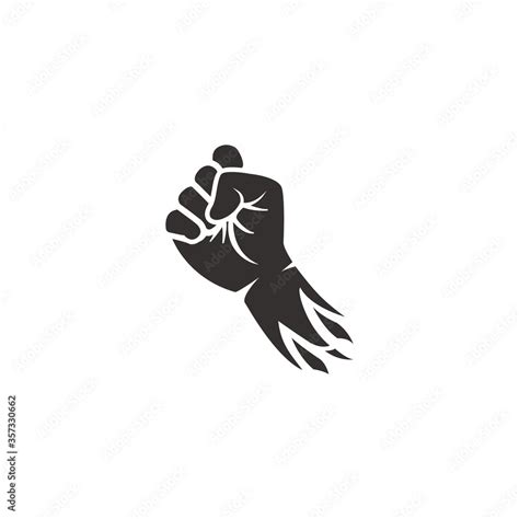 Flying hand fist punch vector logo icon symbol icon simple Stock Vector ...