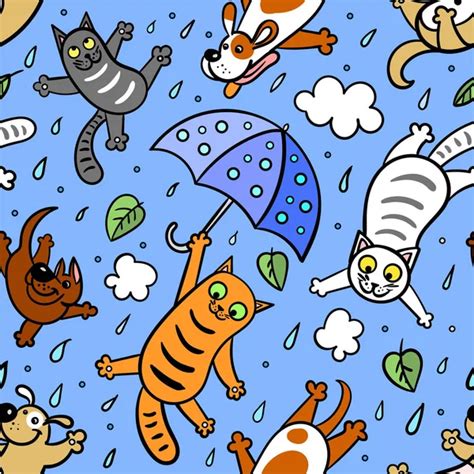 Raining cats and dogs drawing easy - hybridrolf