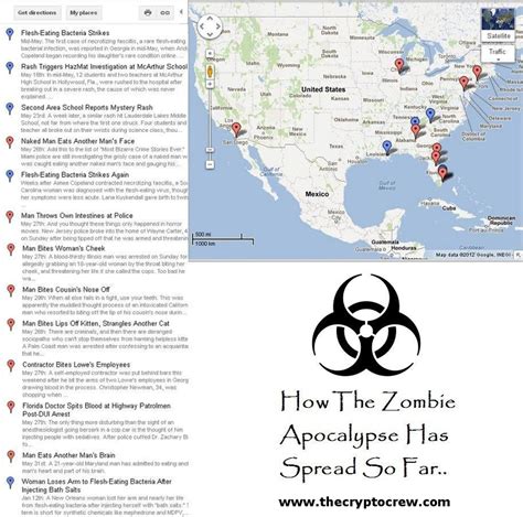 Map of the Zombie type outbreak ~ The Crypto Crew