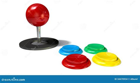 Arcade Control Joystick and Buttons Stock Illustration - Illustration ...