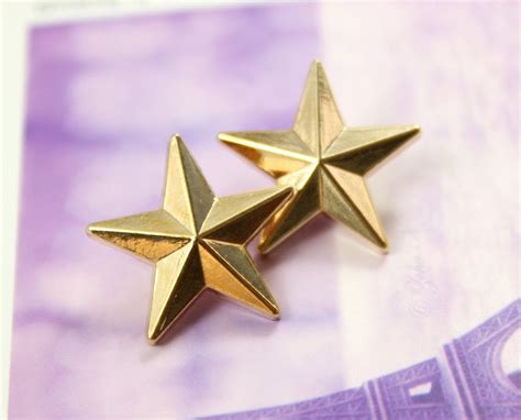 Metal Buttons Star Metal Buttons Gold Color Shank 0.71