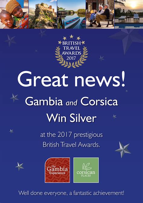 Winners at the 2017 British Travel Awards