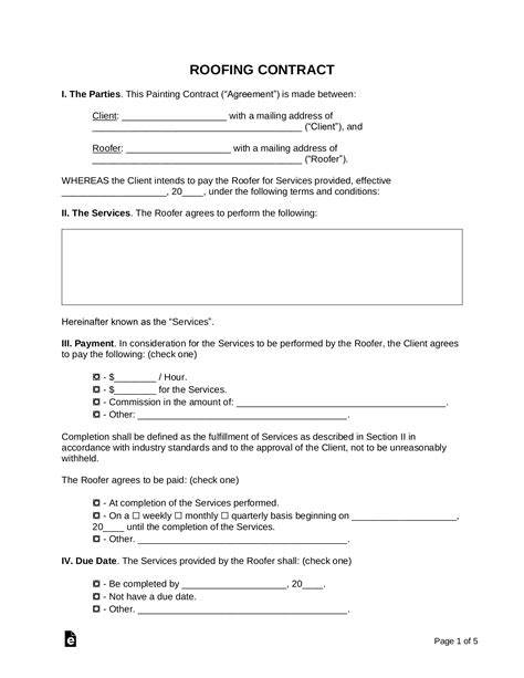 Roof Contract Template