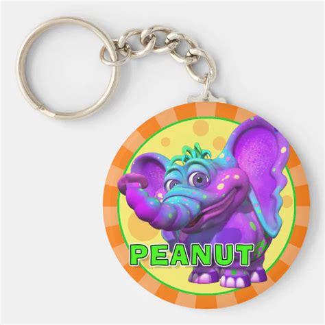 "GiggleBellies" Peanut the Elephant Keychain | Zazzle