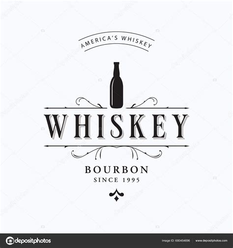 Bourbon Whiskey Logo Luxury Retro Vintage Decoration Labels Badges Bars ...