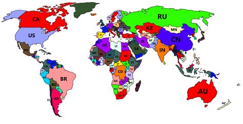 Map of 2 Letter Country Codes : r/Maps