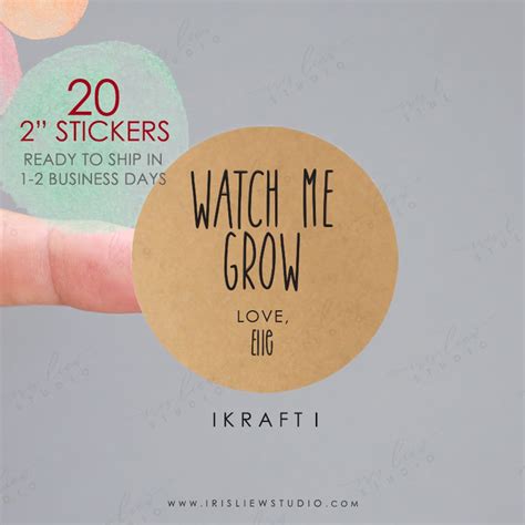 20 Watch Me Grow Stickersbaby Succulents Labelsgreenery Baby - Etsy