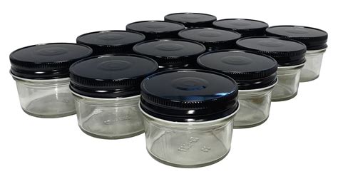 NMS 4 Ounce Glass Regular Mouth Mason Canning Jars - Case of 12 - With ...